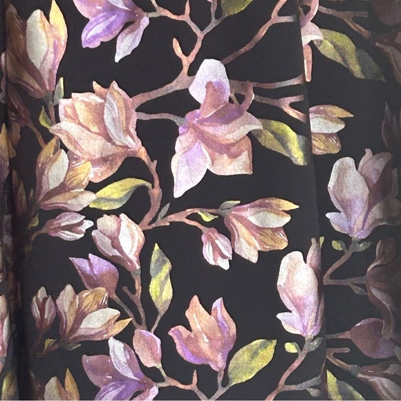 Luxology Women’s 16 Metallic Floral ALine Cocktail Party Dress Black Multicolor - Picture 3 of 6